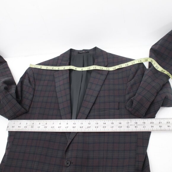 John Varvatos Sport Coat Mens 40R Cotton Blend Soho Fit Two Button Plaid notch - Picture 8 of 13